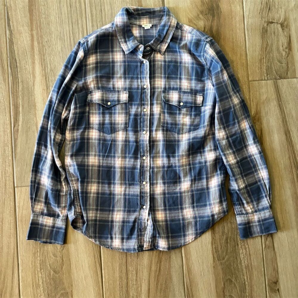 Aerie Women's Plaid Button-Up Shirt Multicolor Long Sleeve Size S